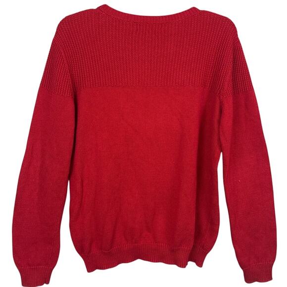A.P.C. Men's Pima Cotton Sweater Mixed Knit Red Size S Quiet Luxury Designer - Picture 3 of 9